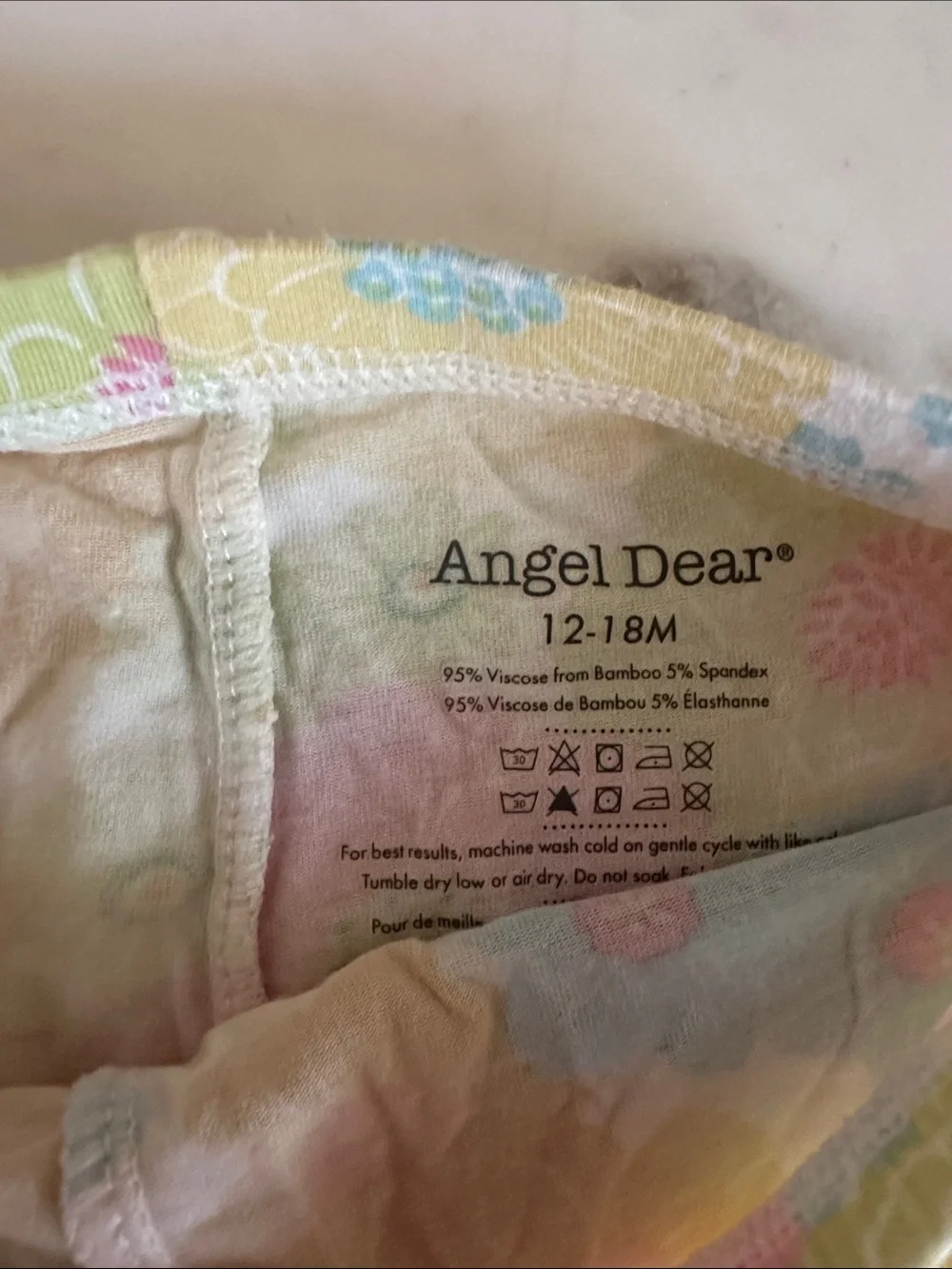 Angel Dear Pastel Floral Bell Bottom Pants
